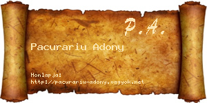 Pacurariu Adony névjegykártya